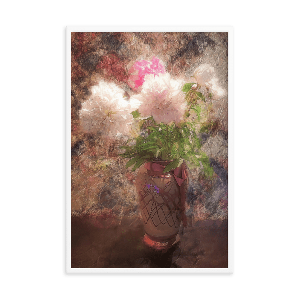 A Bouquet of Peonies floral painting pink peonies wall art- Barulins.shop