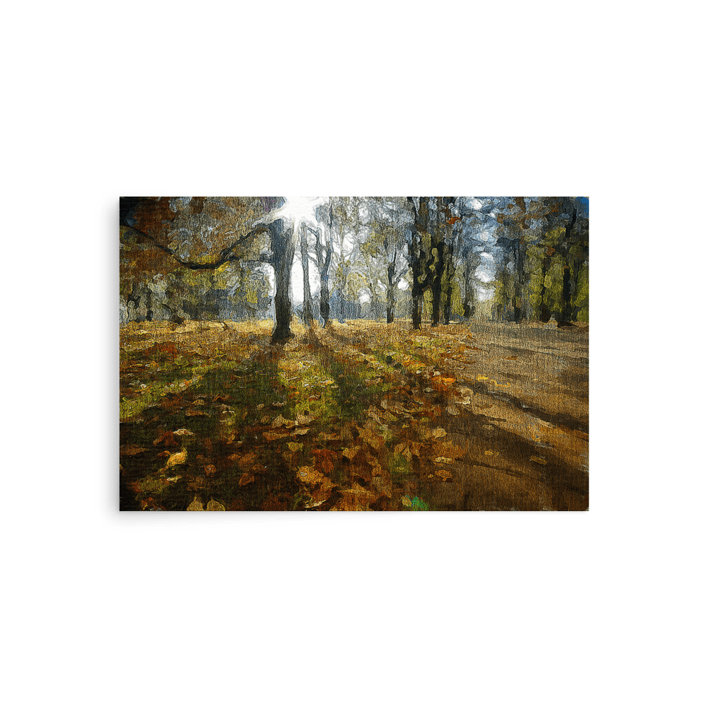 A Sunny Fall Day in the Park autumn landscape warm tones wall art- Barulins.shop