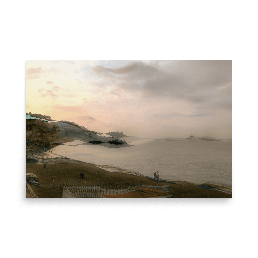 Nice Evening Beach French Riviera coastal sunset wall art- Barulins.shop