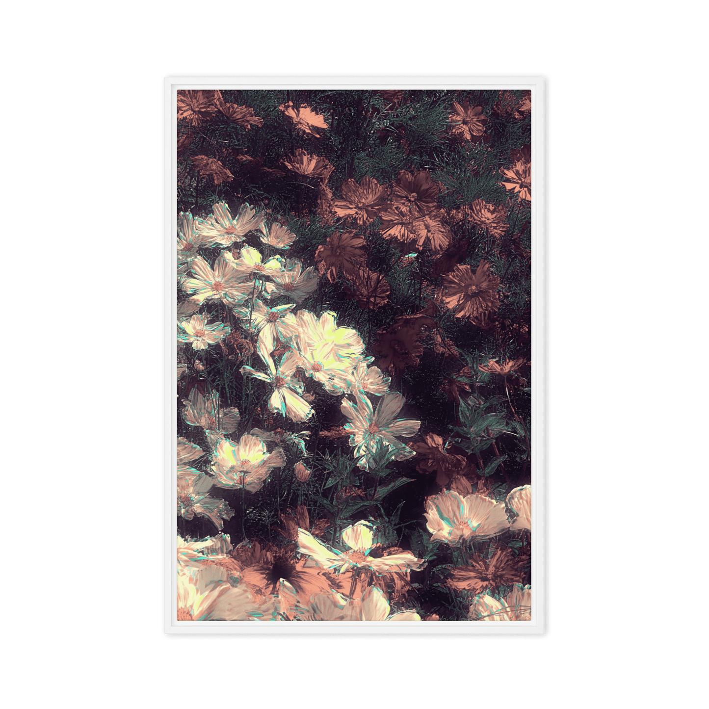 Flowers in the Park floral glitch art colorful wall art - Barulins.shop