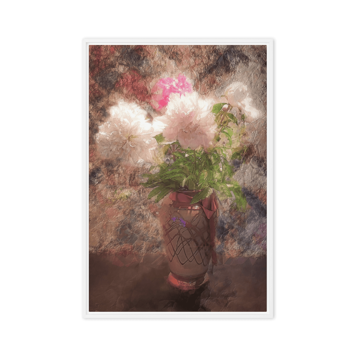 A Bouquet of Peonies floral painting pink peonies wall art- Barulins.shop