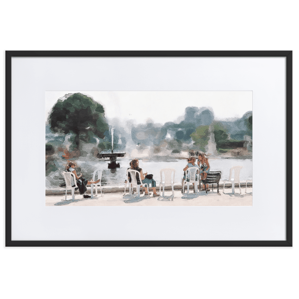 Le Jardin des Tuileries Hot June watercolor Paris garden wall art- Barulins.shop