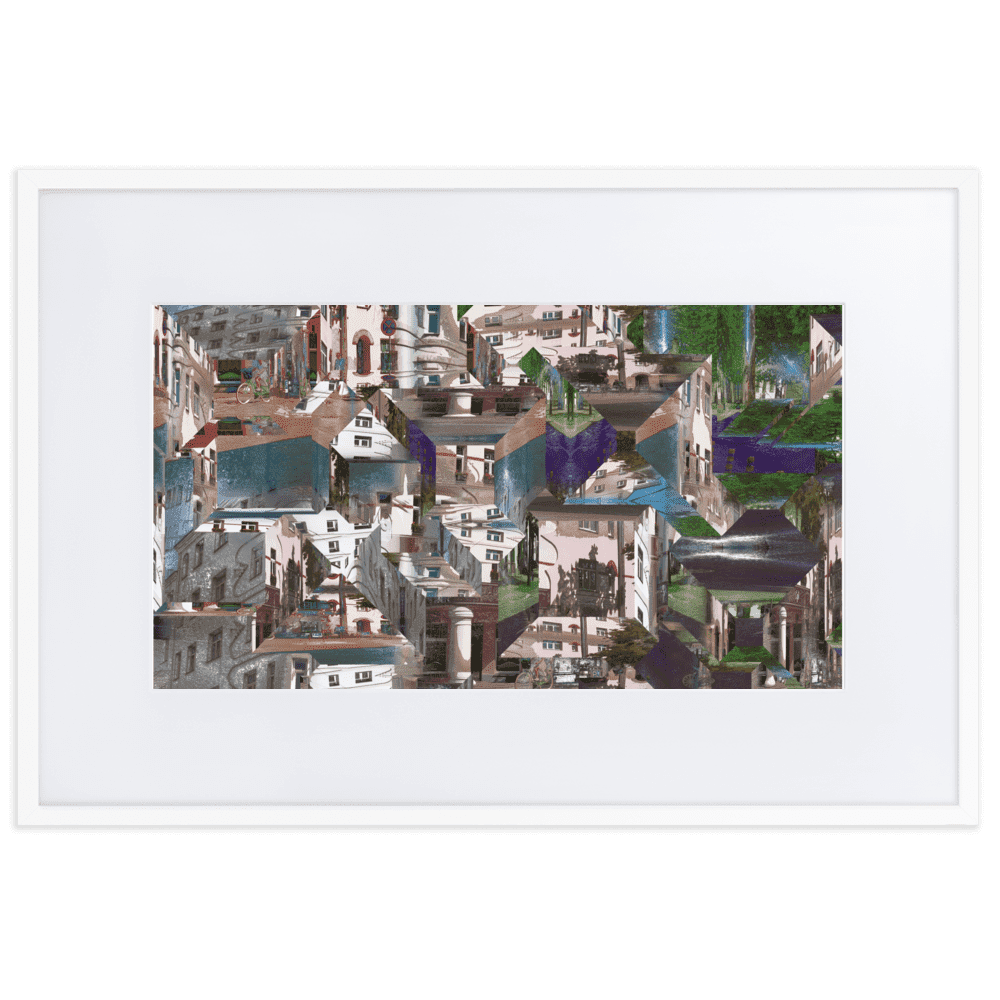 Facets of the City cubist urban geometric wall art- Barulins.shop