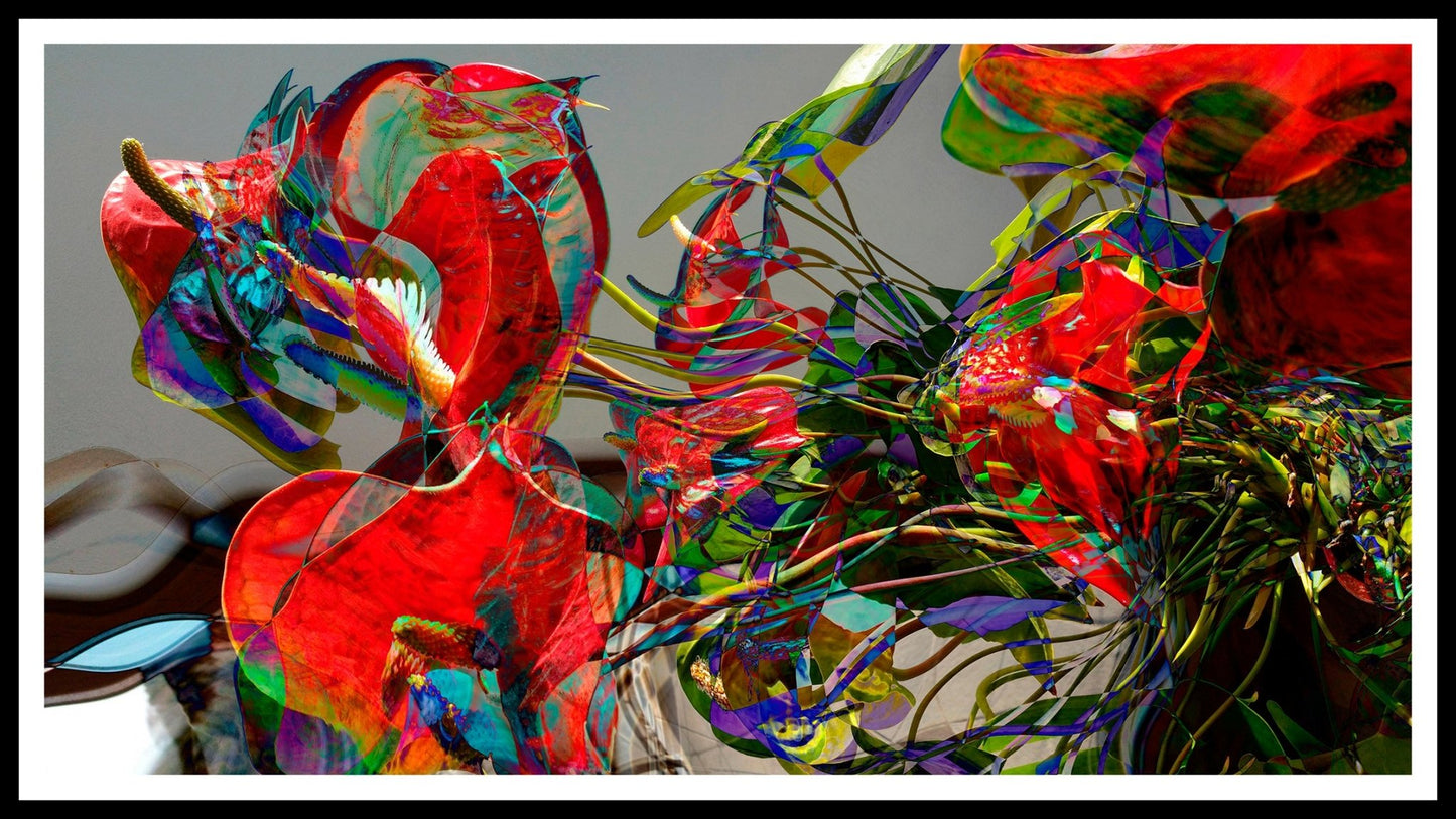 Towards the Sun abstract painting gold and warm tones wall art print Barulins