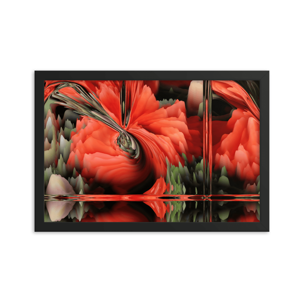 Composition with Poppies vibrant floral poppy flowers wall art- Barulins.shop