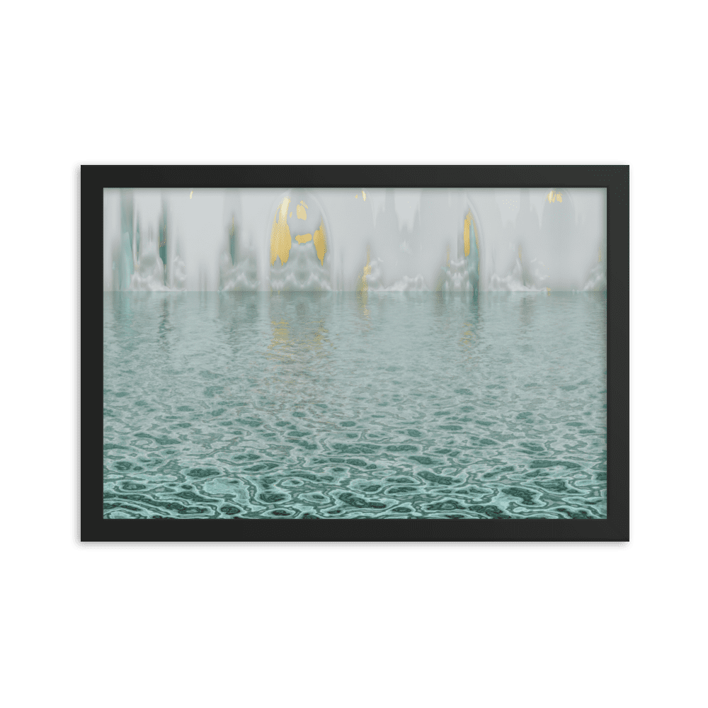 The Town in the Mist moody misty town landscape wall art- Barulins.shop