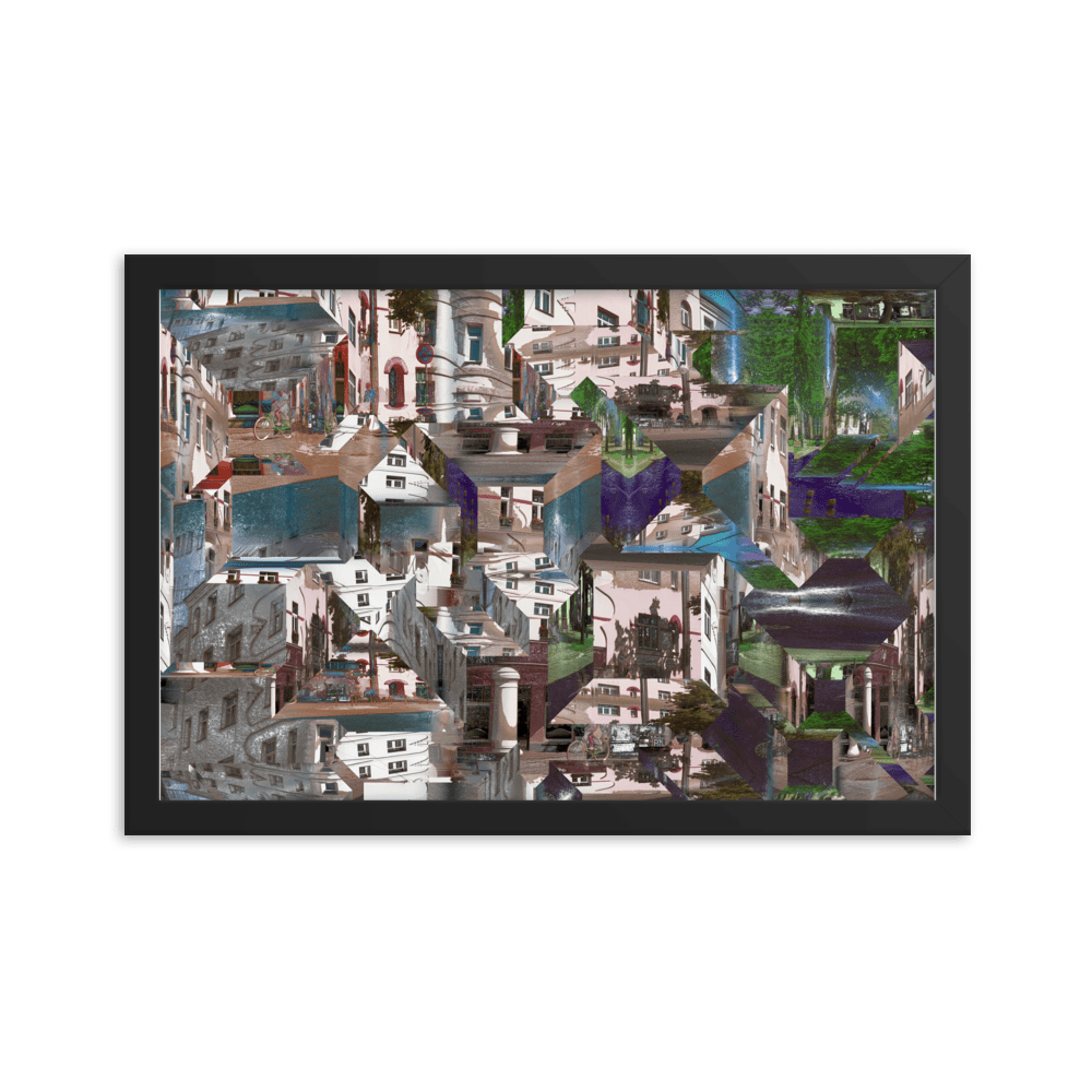 Facets of the City cubist urban geometric wall art- Barulins.shop