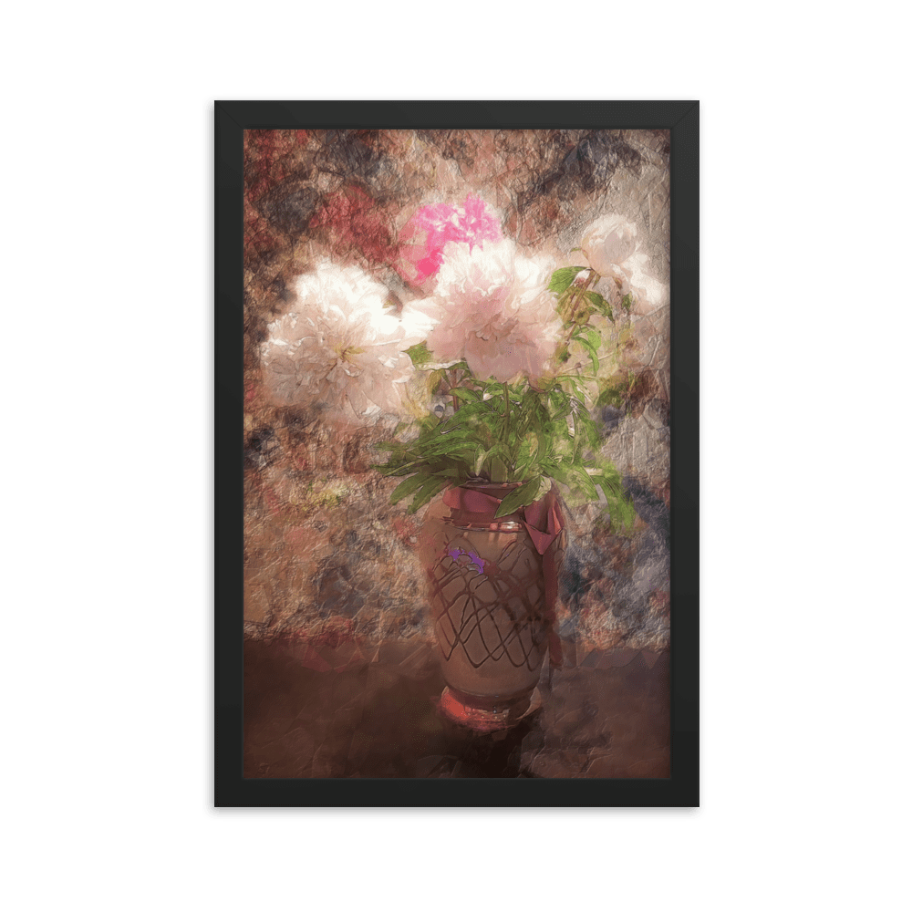 A Bouquet of Peonies floral painting pink peonies wall art- Barulins.shop