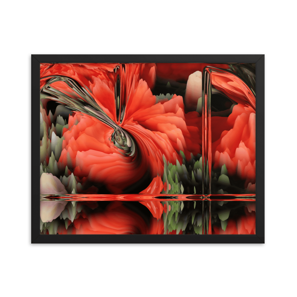 Composition with Poppies vibrant floral poppy flowers wall art- Barulins.shop