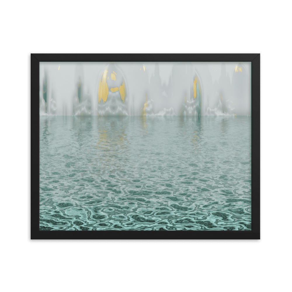 The Town in the Mist moody misty town landscape wall art- Barulins.shop