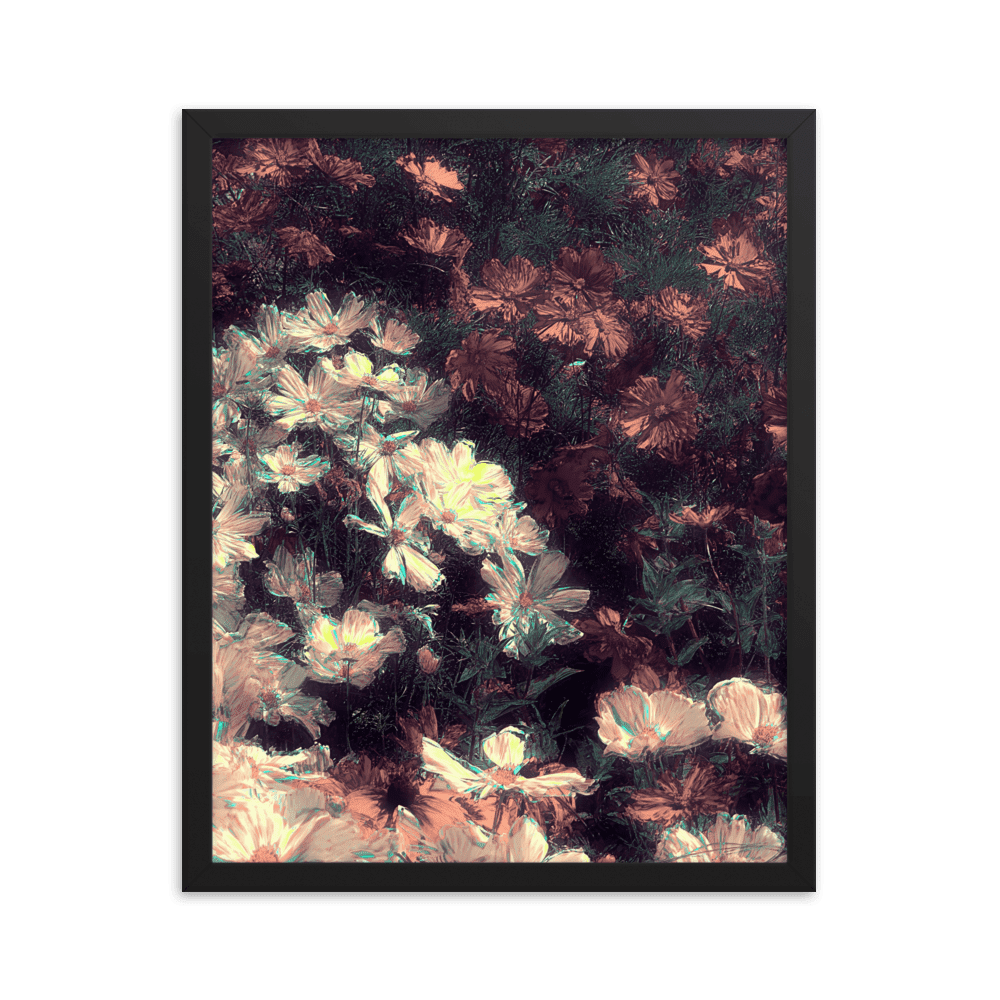  Flowers in the Park floral glitch art colorful wall art - Barulins.shop
