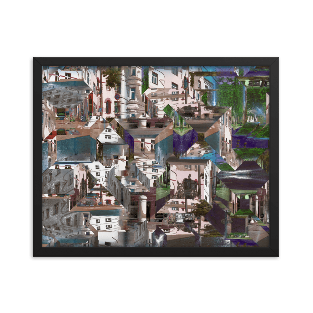 Facets of the City cubist urban geometric wall art- Barulins.shop