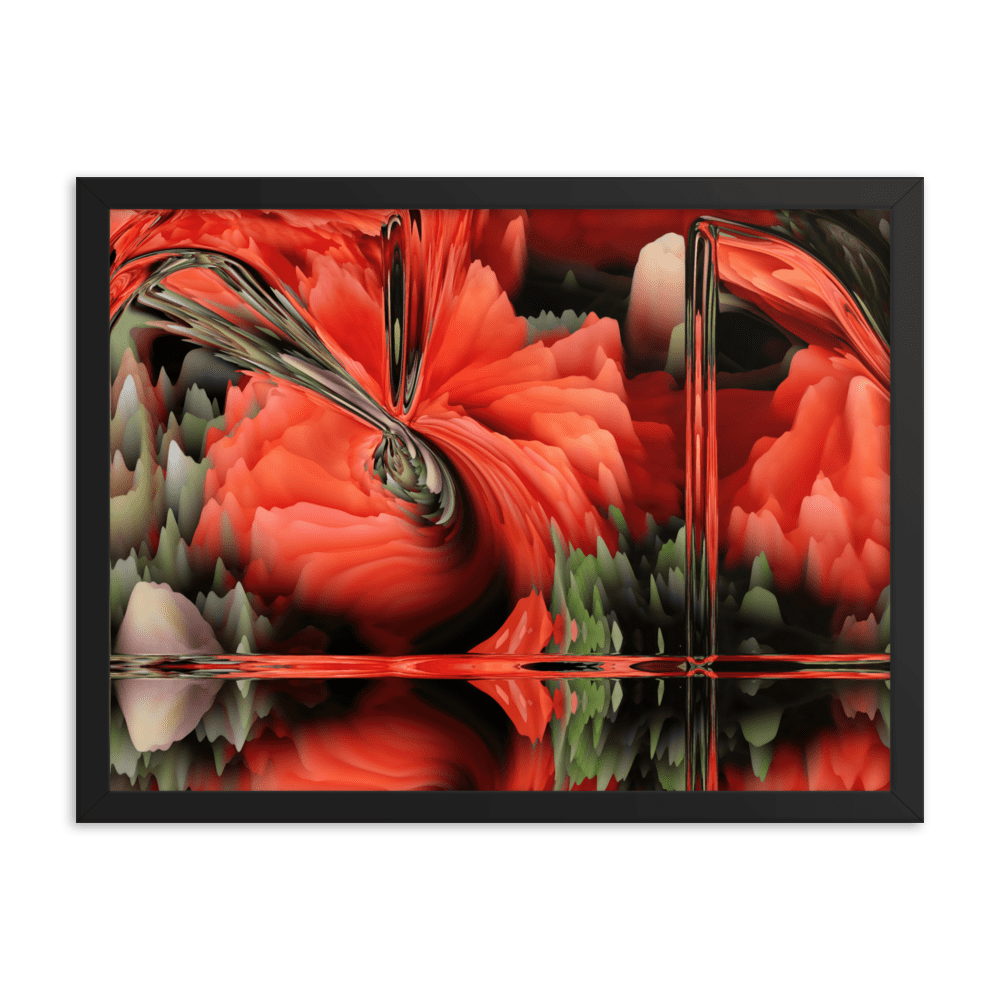 Composition with Poppies vibrant floral poppy flowers wall art- Barulins.shop