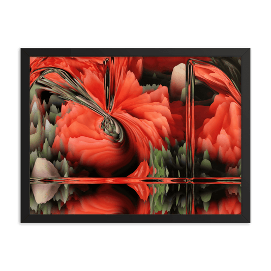 Composition with Poppies vibrant floral poppy flowers wall art- Barulins.shop