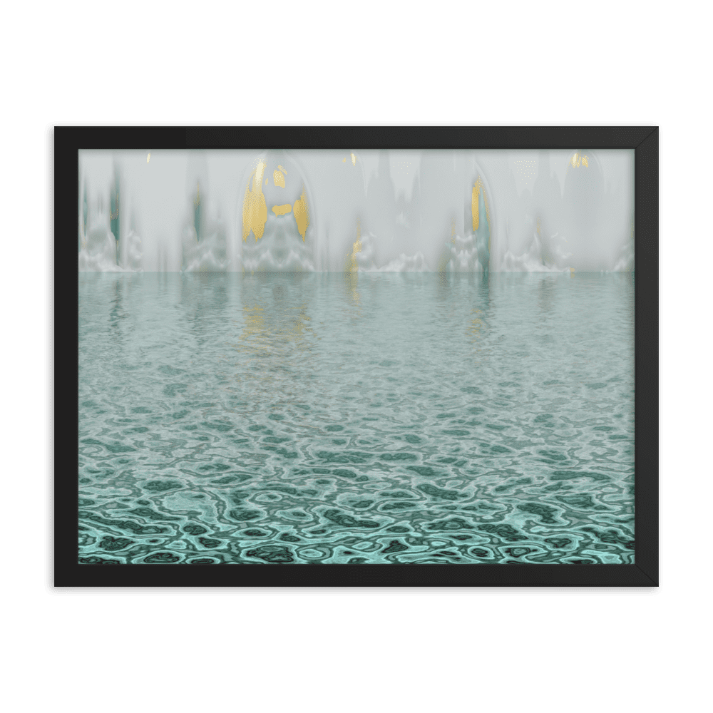 The Town in the Mist moody misty town landscape wall art- Barulins.shop