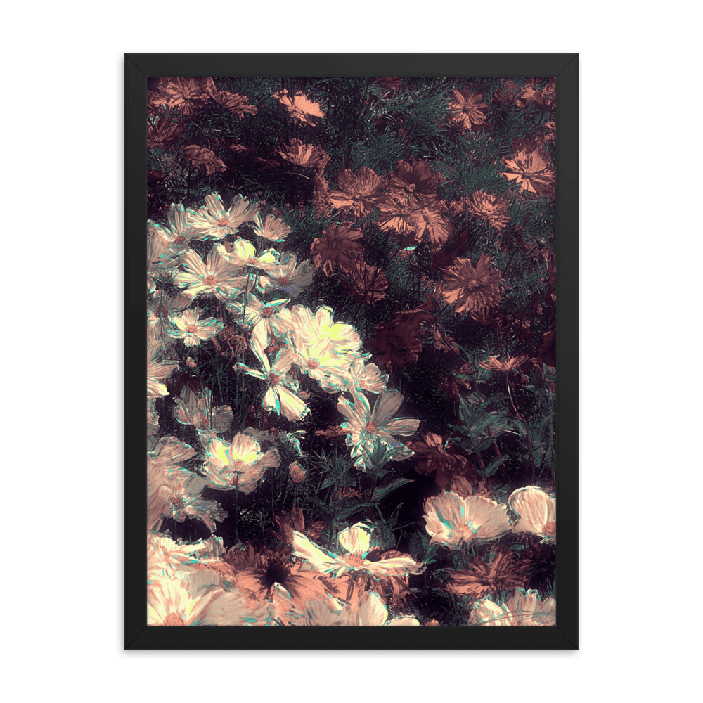  Flowers in the Park floral glitch art colorful wall art - Barulins.shop