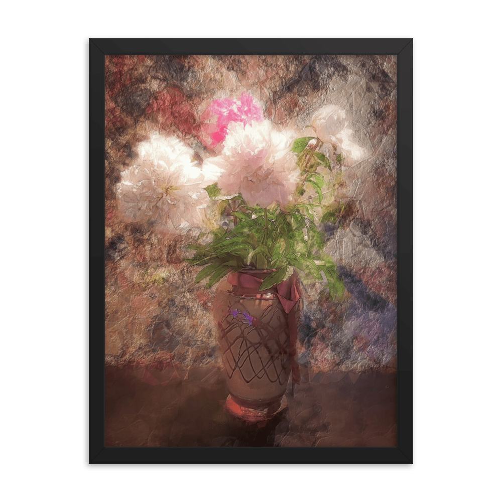 A Bouquet of Peonies floral painting pink peonies wall art- Barulins.shop