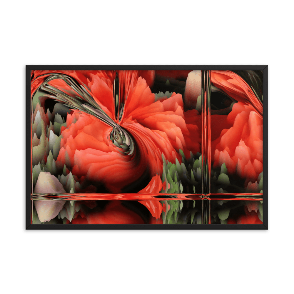 Composition with Poppies vibrant floral poppy flowers wall art- Barulins.shop