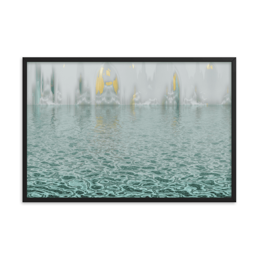 The Town in the Mist moody misty town landscape wall art- Barulins.shop