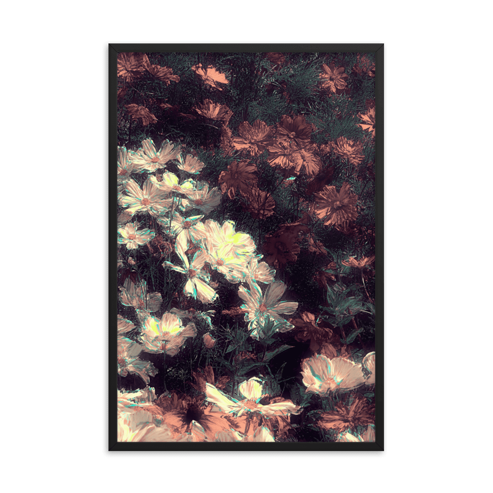  Flowers in the Park floral glitch art colorful wall art - Barulins.shop
