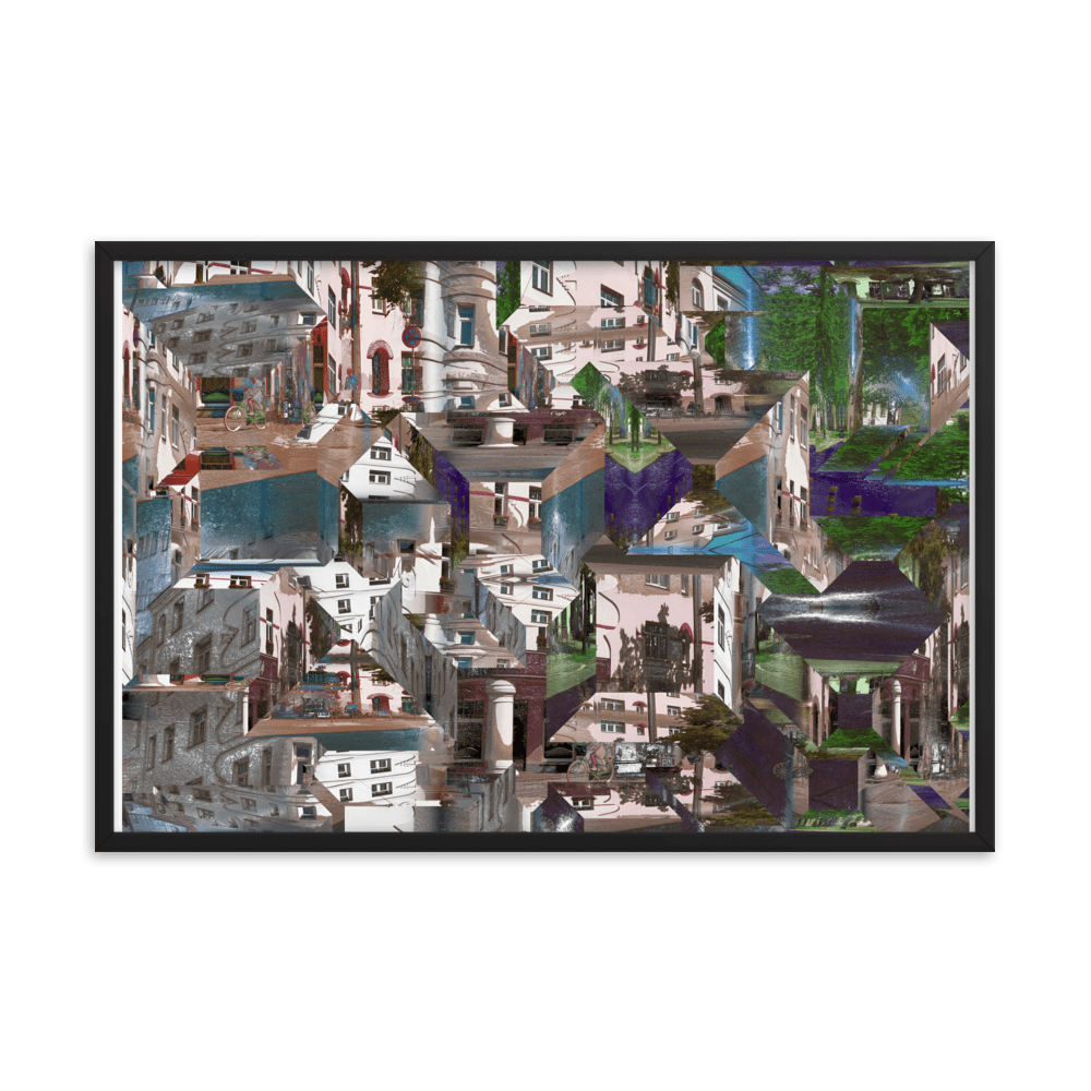 Facets of the City cubist urban geometric wall art- Barulins.shop