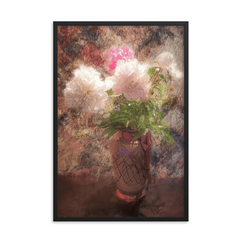 A Bouquet of Peonies floral painting pink peonies wall art- Barulins.shop