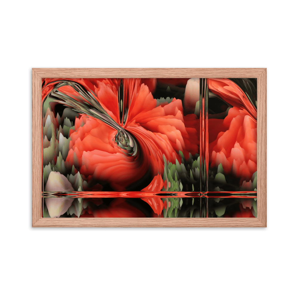 Composition with Poppies vibrant floral poppy flowers wall art- Barulins.shop