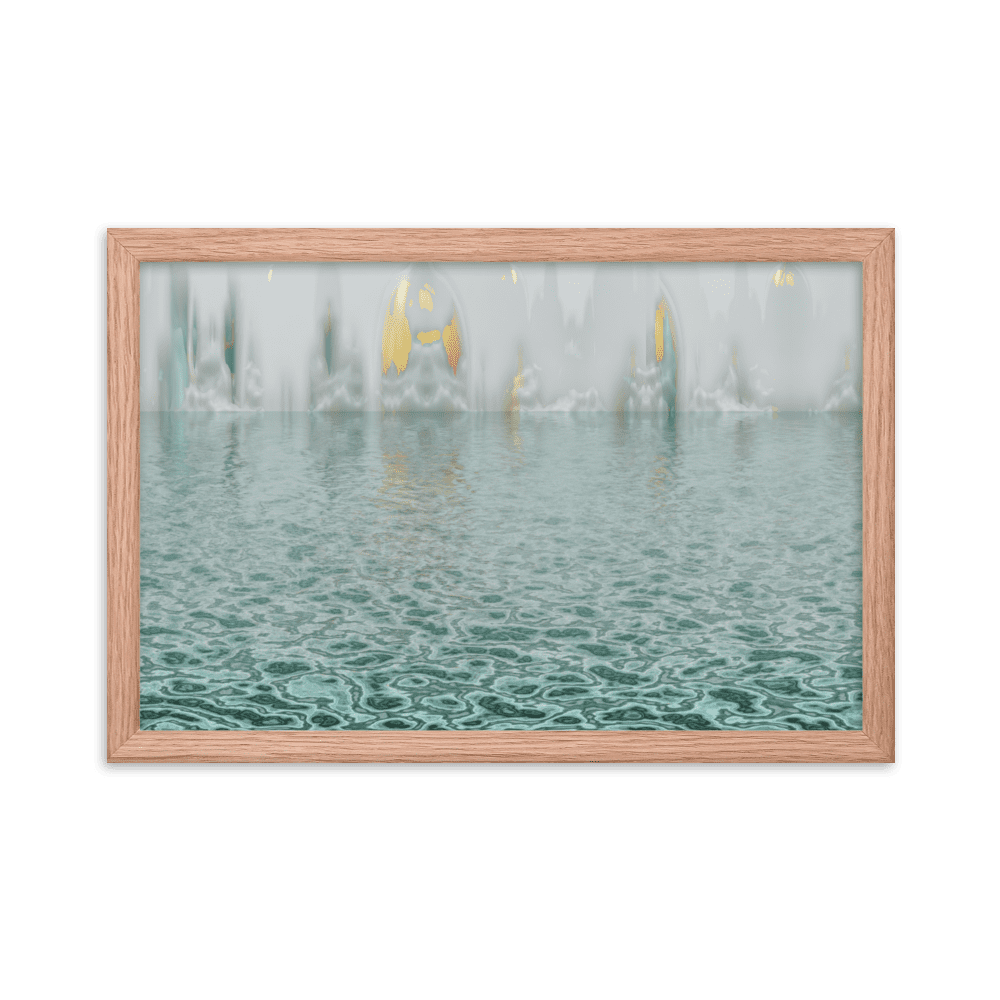 The Town in the Mist moody misty town landscape wall art- Barulins.shop
