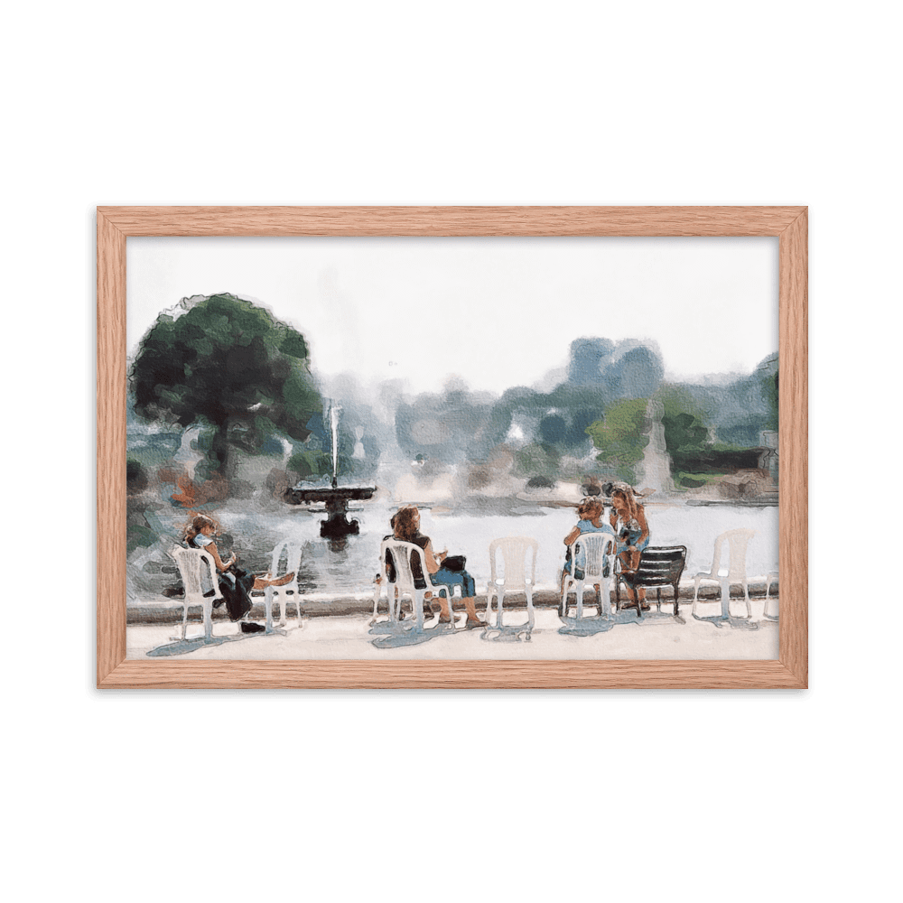 Le Jardin des Tuileries Hot June watercolor Paris garden wall art- Barulins.shop