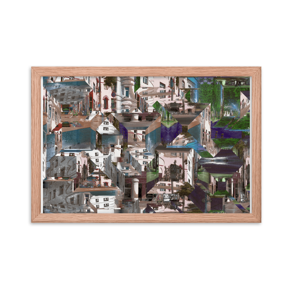 Facets of the City cubist urban geometric wall art- Barulins.shop
