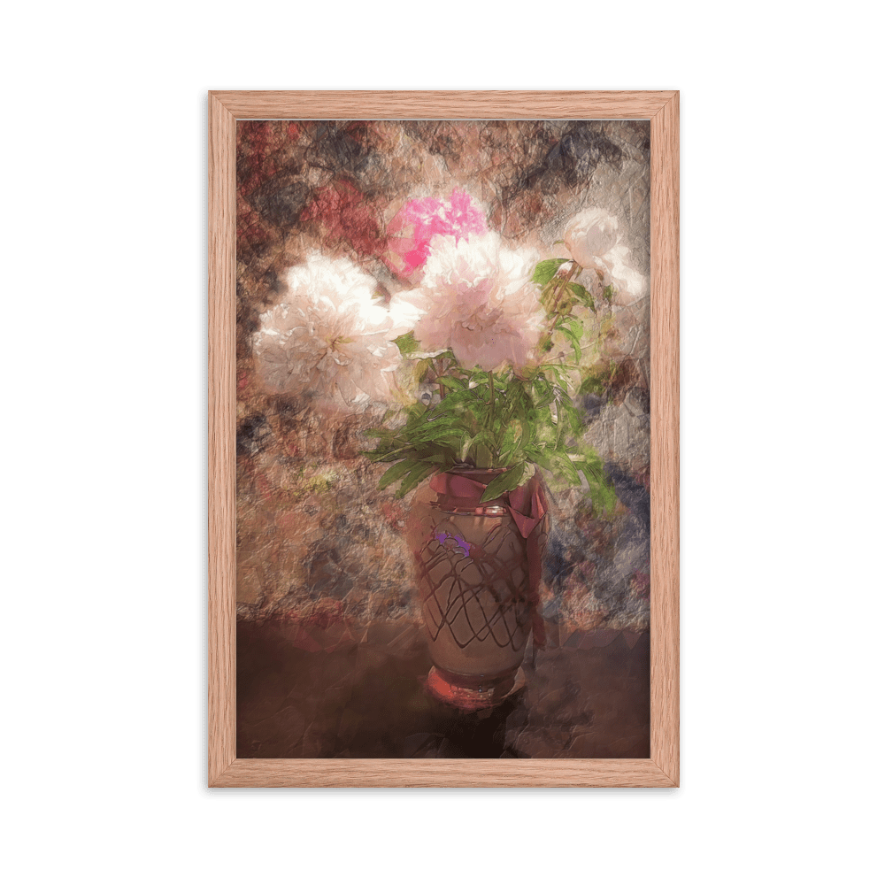 A Bouquet of Peonies floral painting pink peonies wall art- Barulins.shop