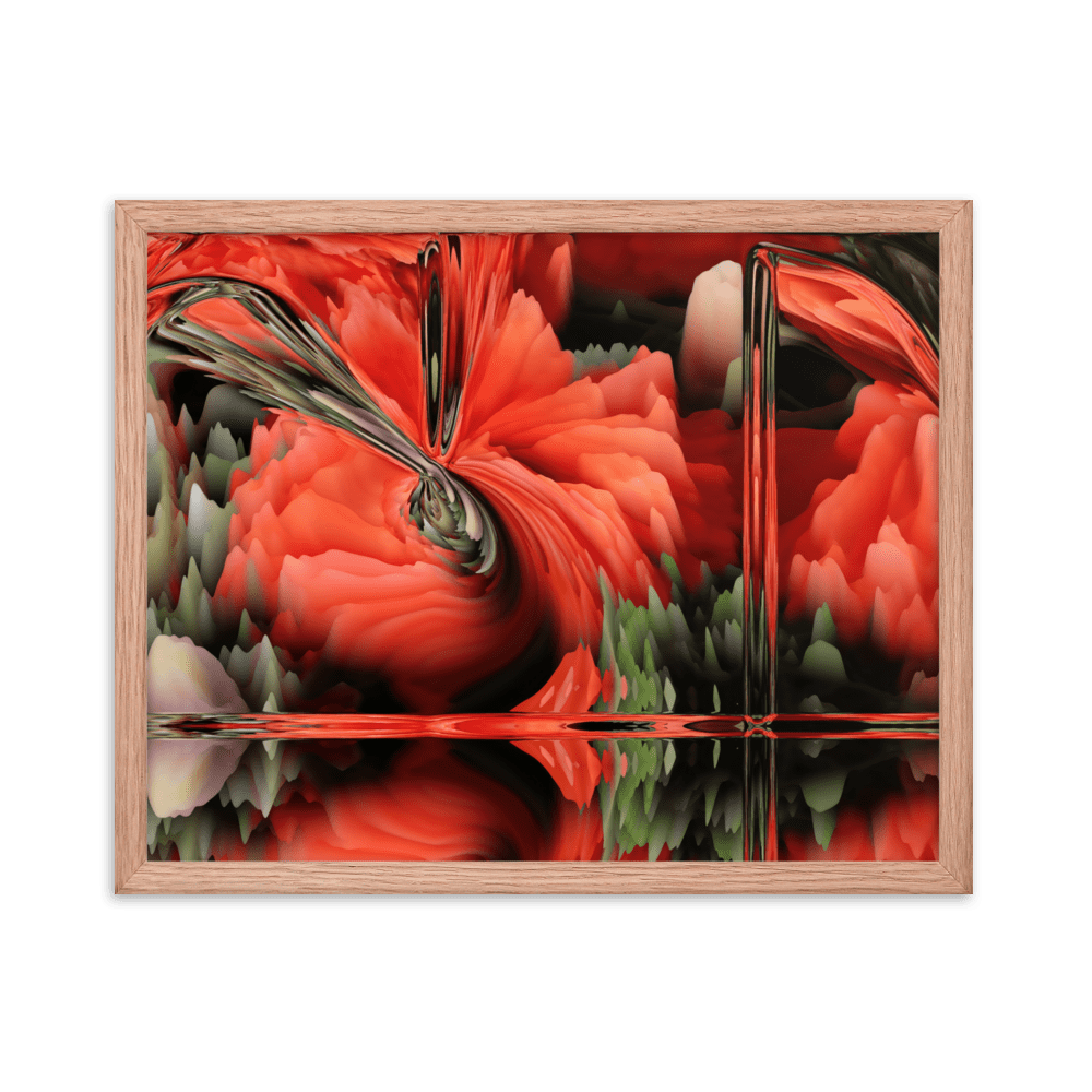 Composition with Poppies vibrant floral poppy flowers wall art- Barulins.shop