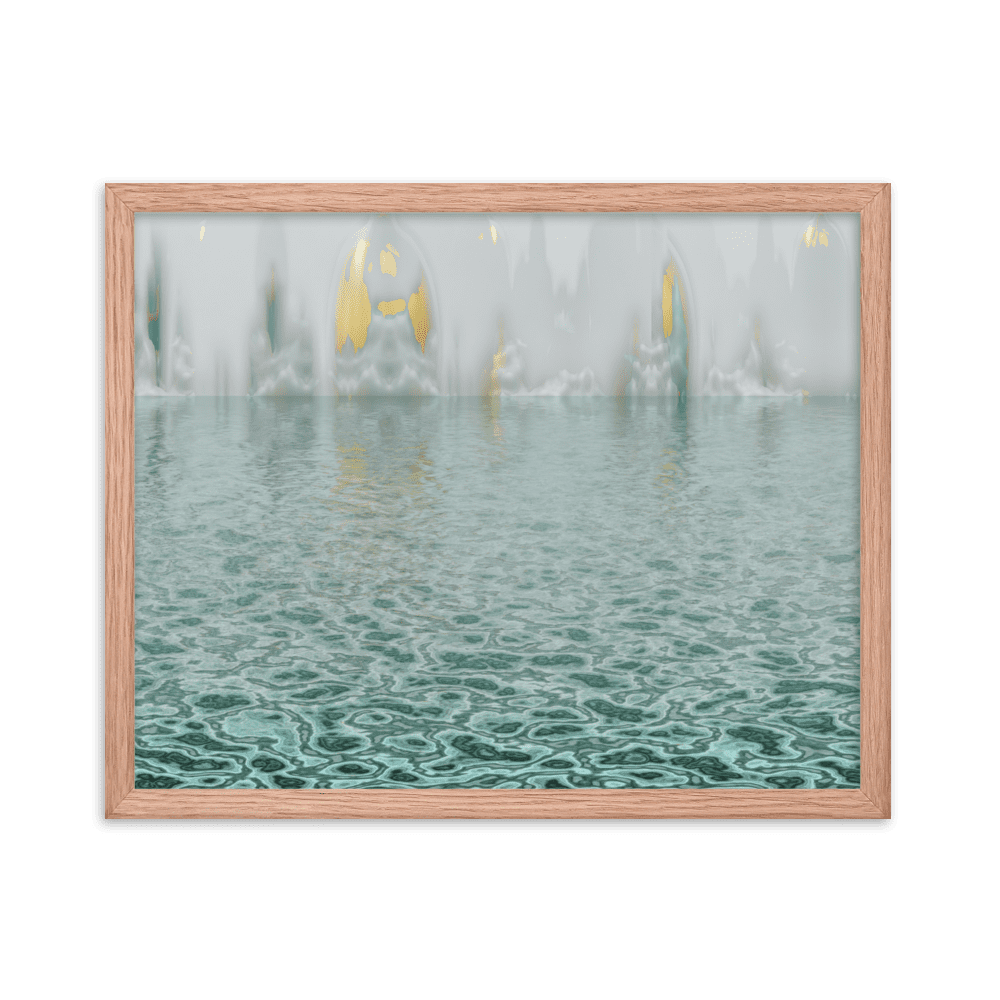 The Town in the Mist moody misty town landscape wall art- Barulins.shop