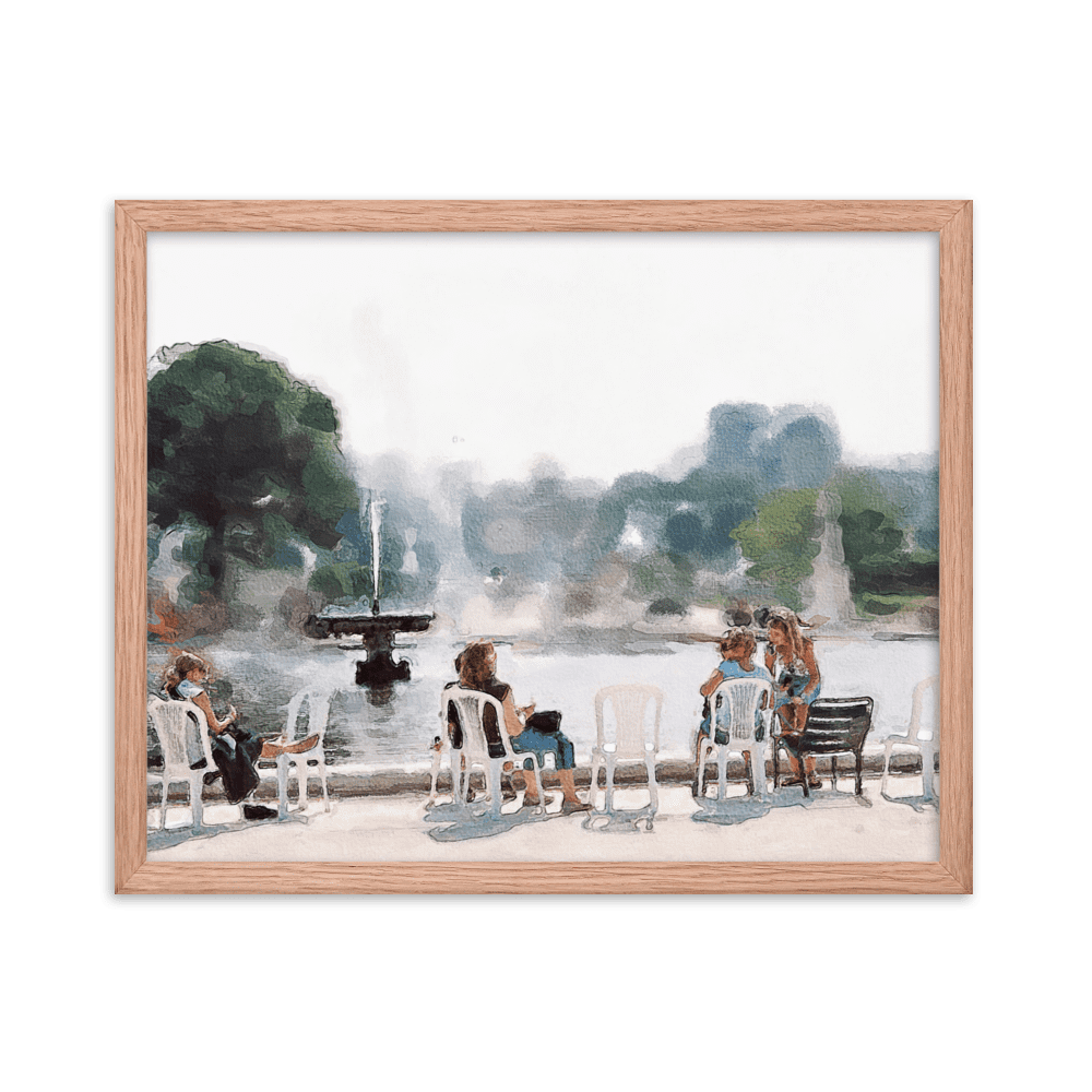 Le Jardin des Tuileries Hot June watercolor Paris garden wall art- Barulins.shop