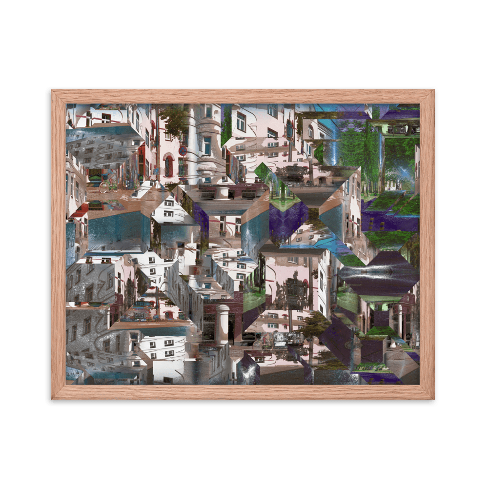 Facets of the City cubist urban geometric wall art- Barulins.shop