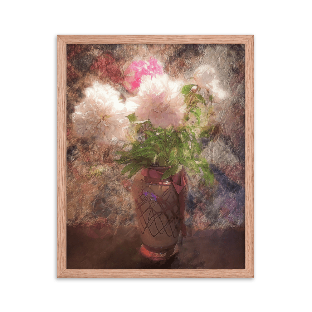 A Bouquet of Peonies floral painting pink peonies wall art- Barulins.shop