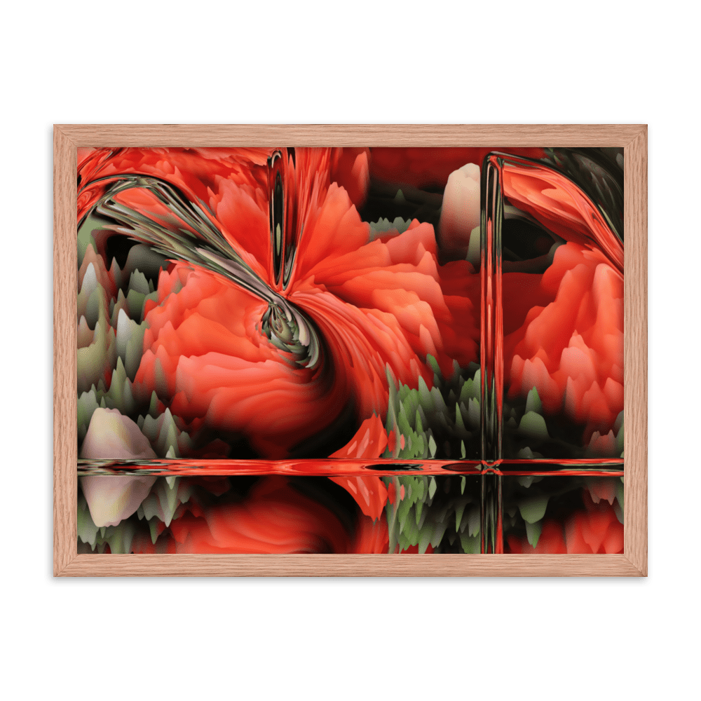 Composition with Poppies vibrant floral poppy flowers wall art- Barulins.shop