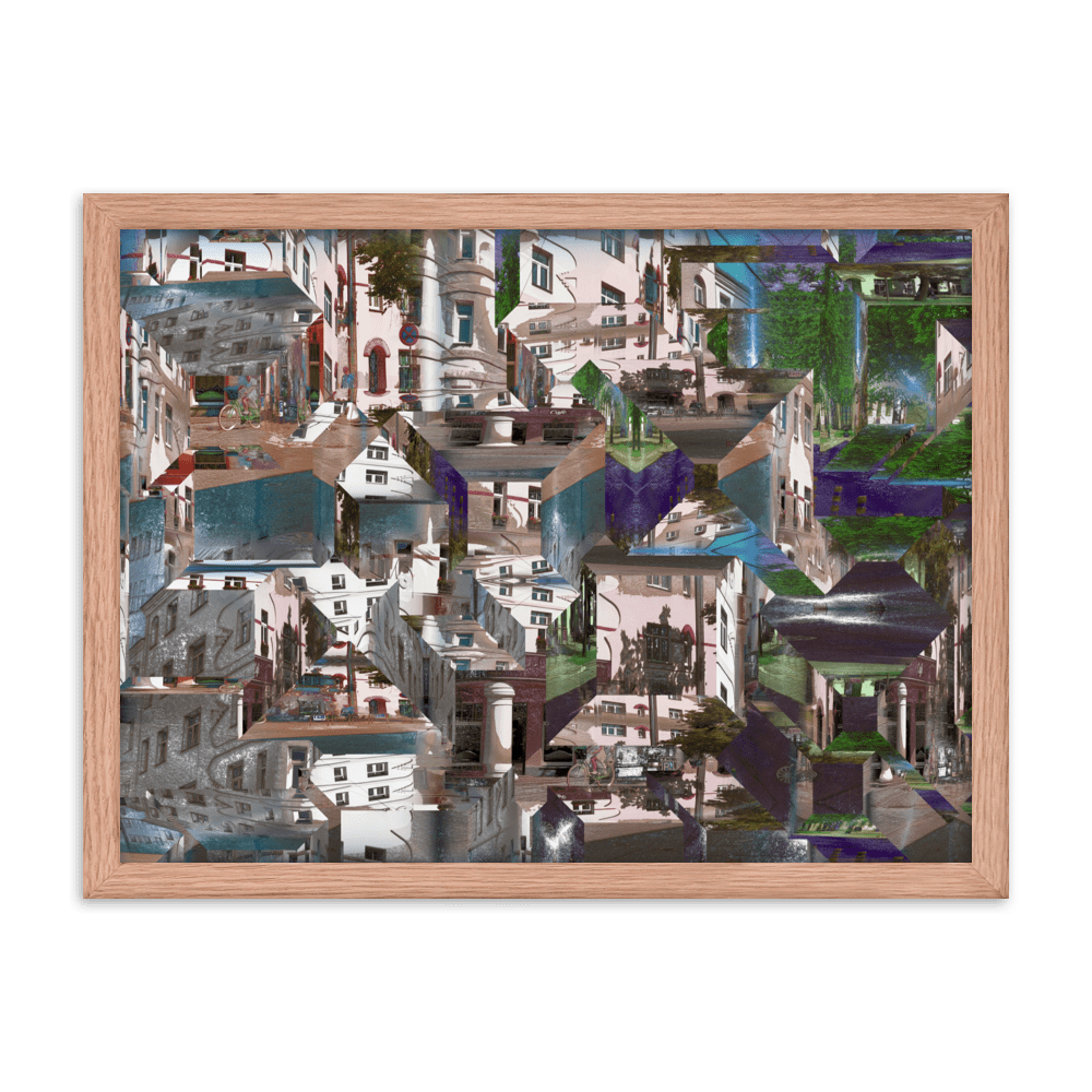 Facets of the City cubist urban geometric wall art- Barulins.shop