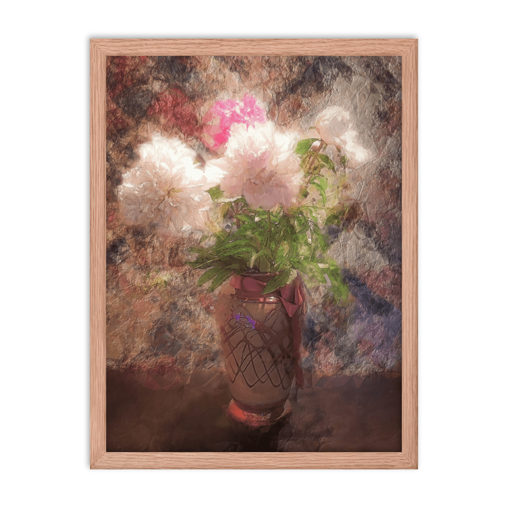 A Bouquet of Peonies floral painting pink peonies wall art- Barulins.shop