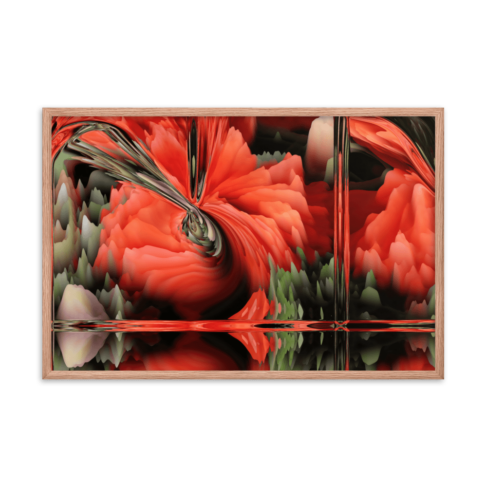 Composition with Poppies vibrant floral poppy flowers wall art- Barulins.shop