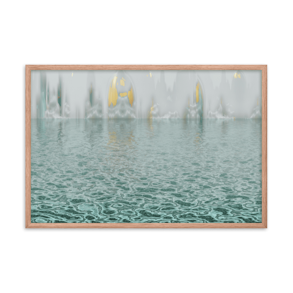The Town in the Mist moody misty town landscape wall art- Barulins.shop