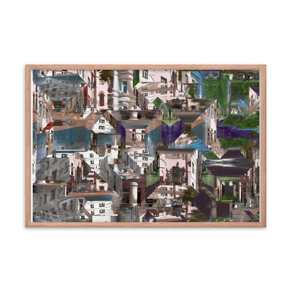 Facets of the City cubist urban geometric wall art- Barulins.shop