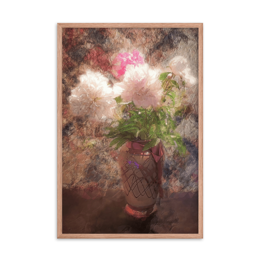 A Bouquet of Peonies floral painting pink peonies wall art- Barulins.shop