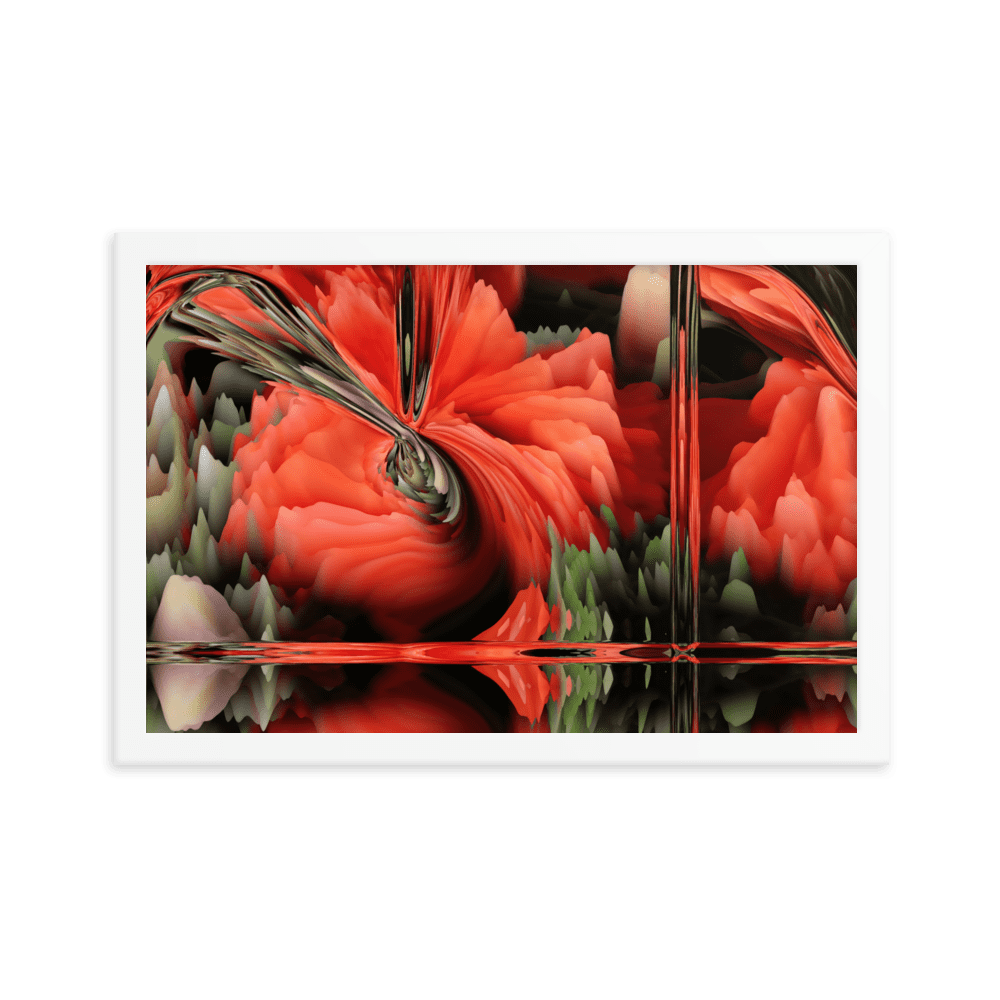 Composition with Poppies vibrant floral poppy flowers wall art- Barulins.shop