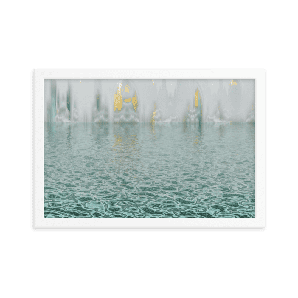 The Town in the Mist moody misty town landscape wall art- Barulins.shop