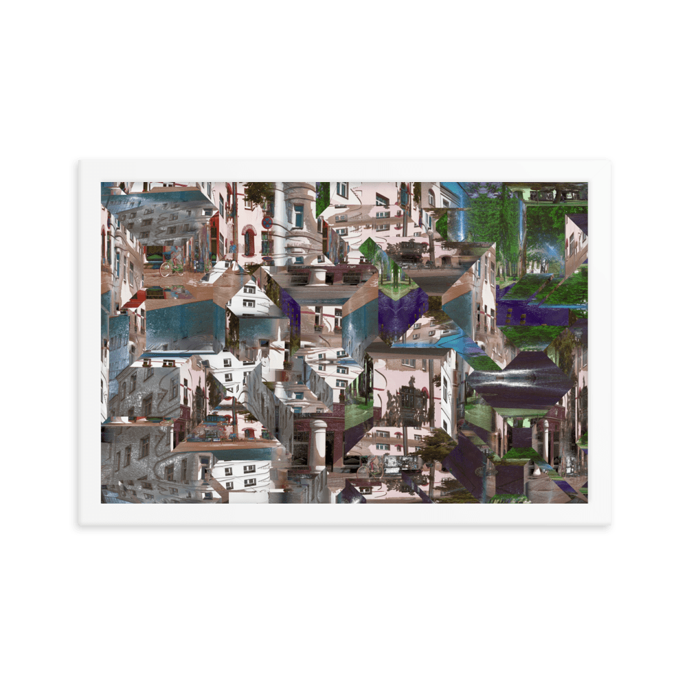 Facets of the City cubist urban geometric wall art- Barulins.shop