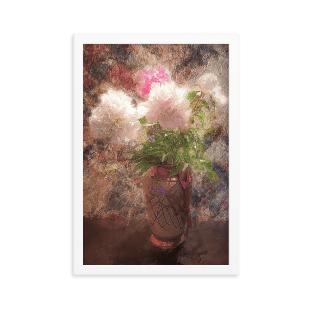 A Bouquet of Peonies floral painting pink peonies wall art- Barulins.shop