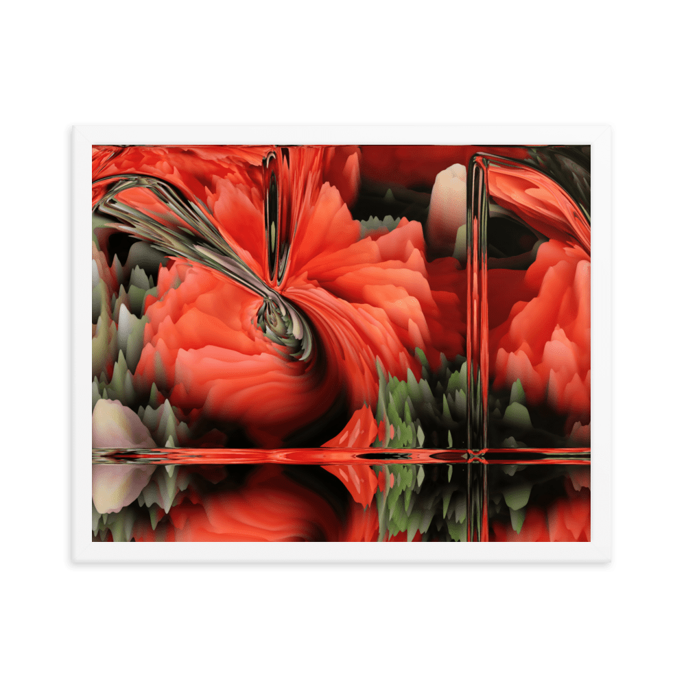 Composition with Poppies vibrant floral poppy flowers wall art- Barulins.shop