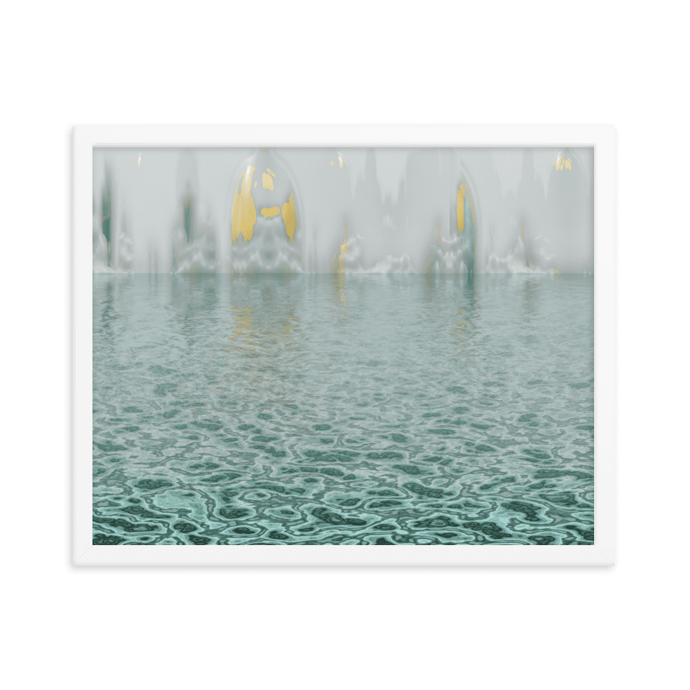 The Town in the Mist moody misty town landscape wall art- Barulins.shop