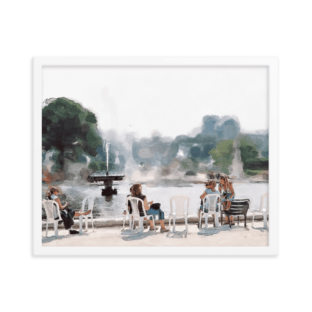 Le Jardin des Tuileries Hot June watercolor Paris garden wall art- Barulins.shop